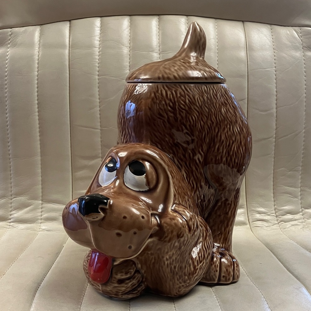 Adorable McCoy Thinking Dog Treat Jar - Vintage
